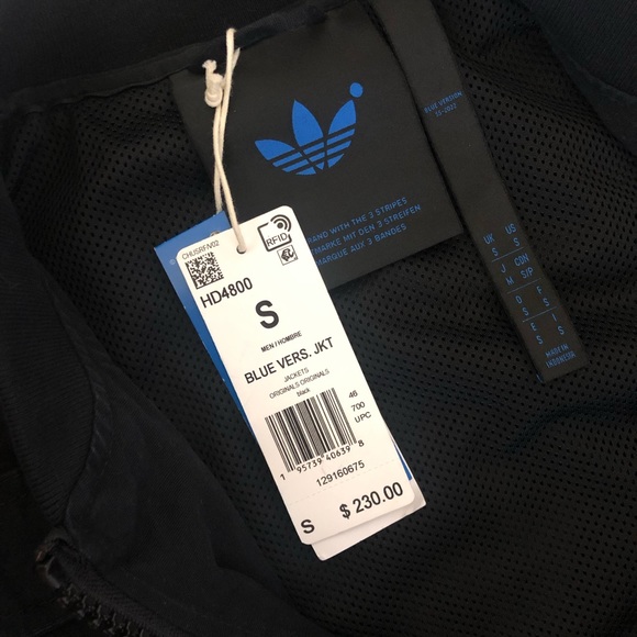 NWT ADIDAS ORIGINALS BLUE VERSION BOMBER JACKET HD4800 - Picture 2 of 16